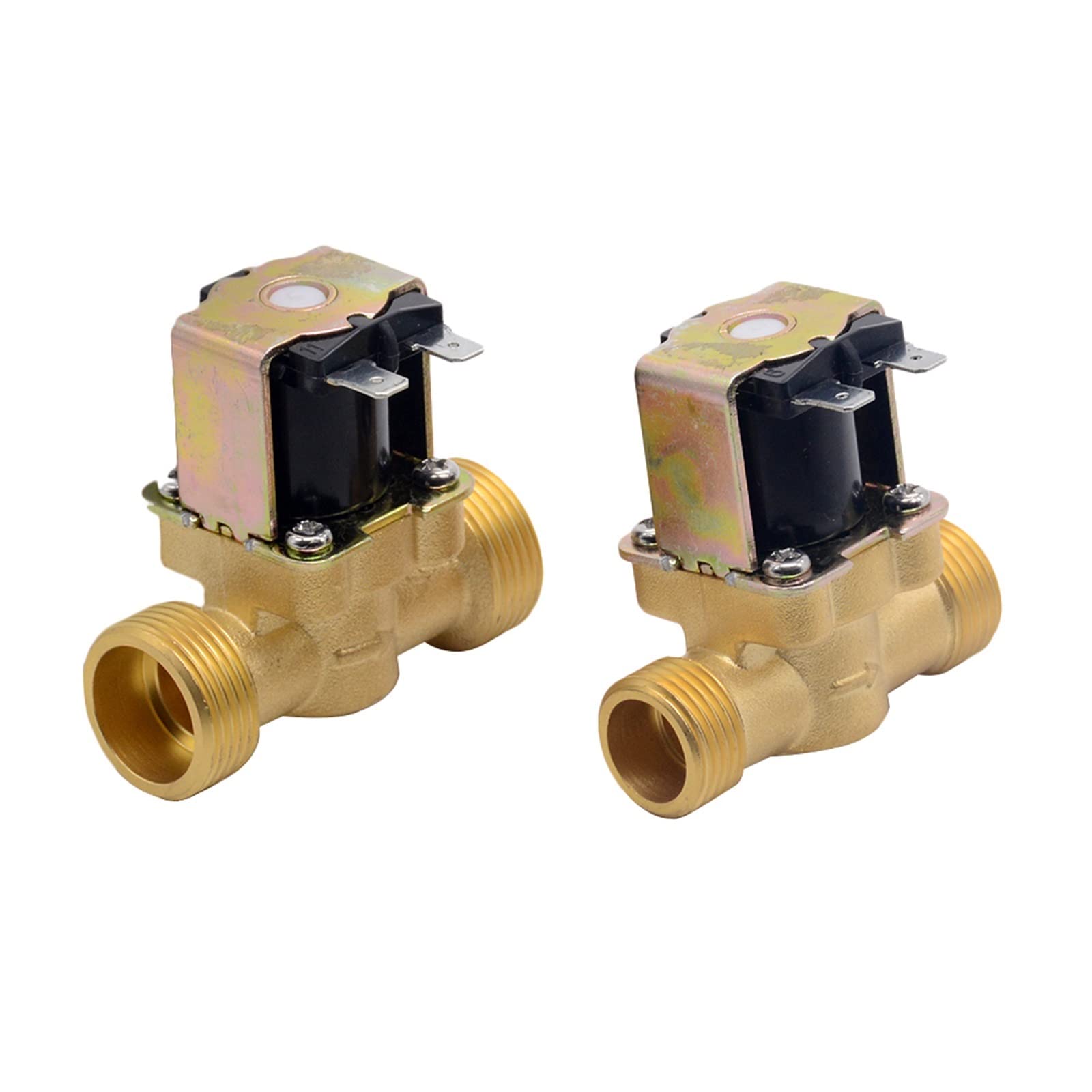 3/4”1/2” DC 24V AC 220V DC12V Válvula magnética solenoide eléctrica Latón Normalmente Cerrado for Control de Agua(DC 12v,0.75 Inch)