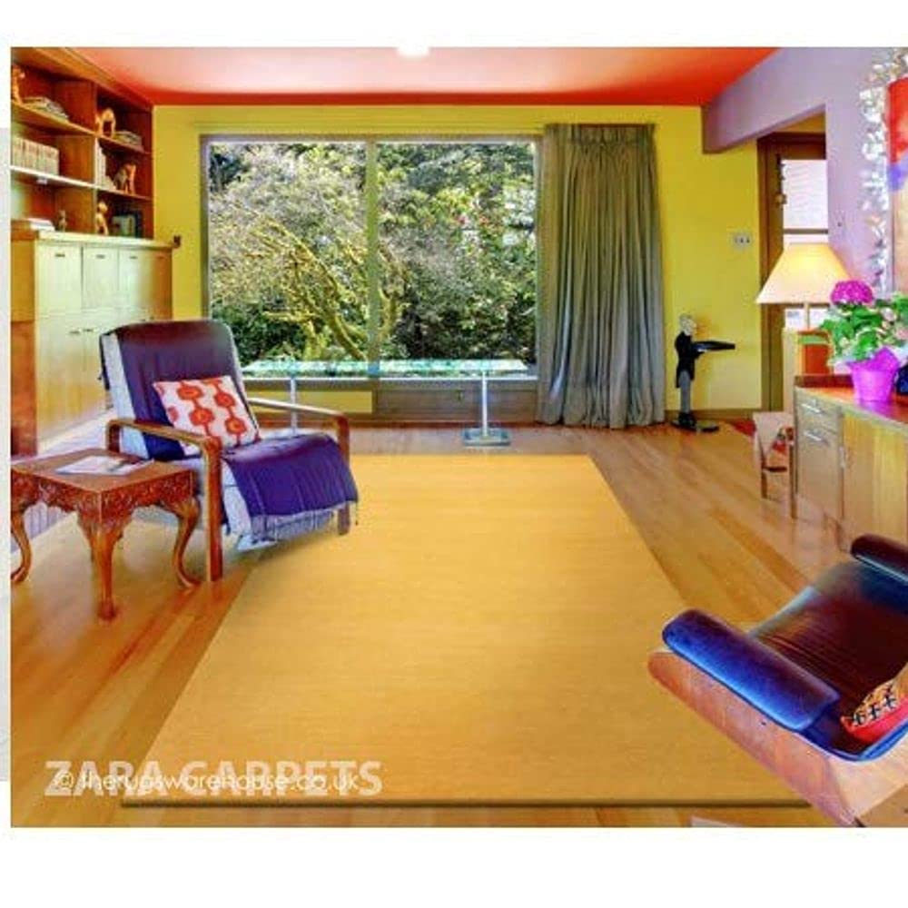 ZARACARPETS; 'can Change The Floor Solid Plain Exported Quality Hand Made Carpets and Rug Size 5 Feet by 8 Feet (5x8 feet) Yellow