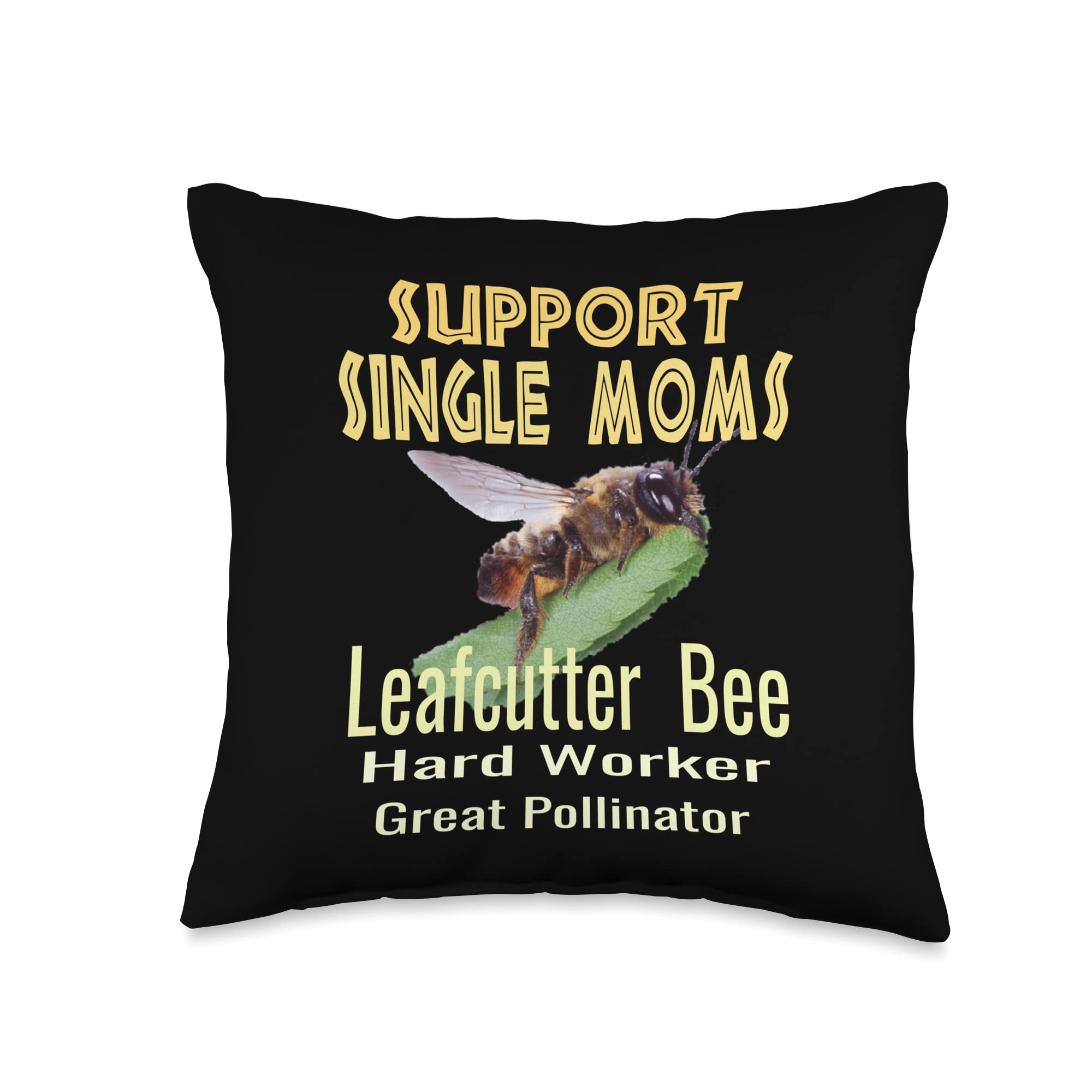 Awesome Leafcutter Bee Pollinator Hardworking Creature Throw Pillow, 16x16, Multicolor