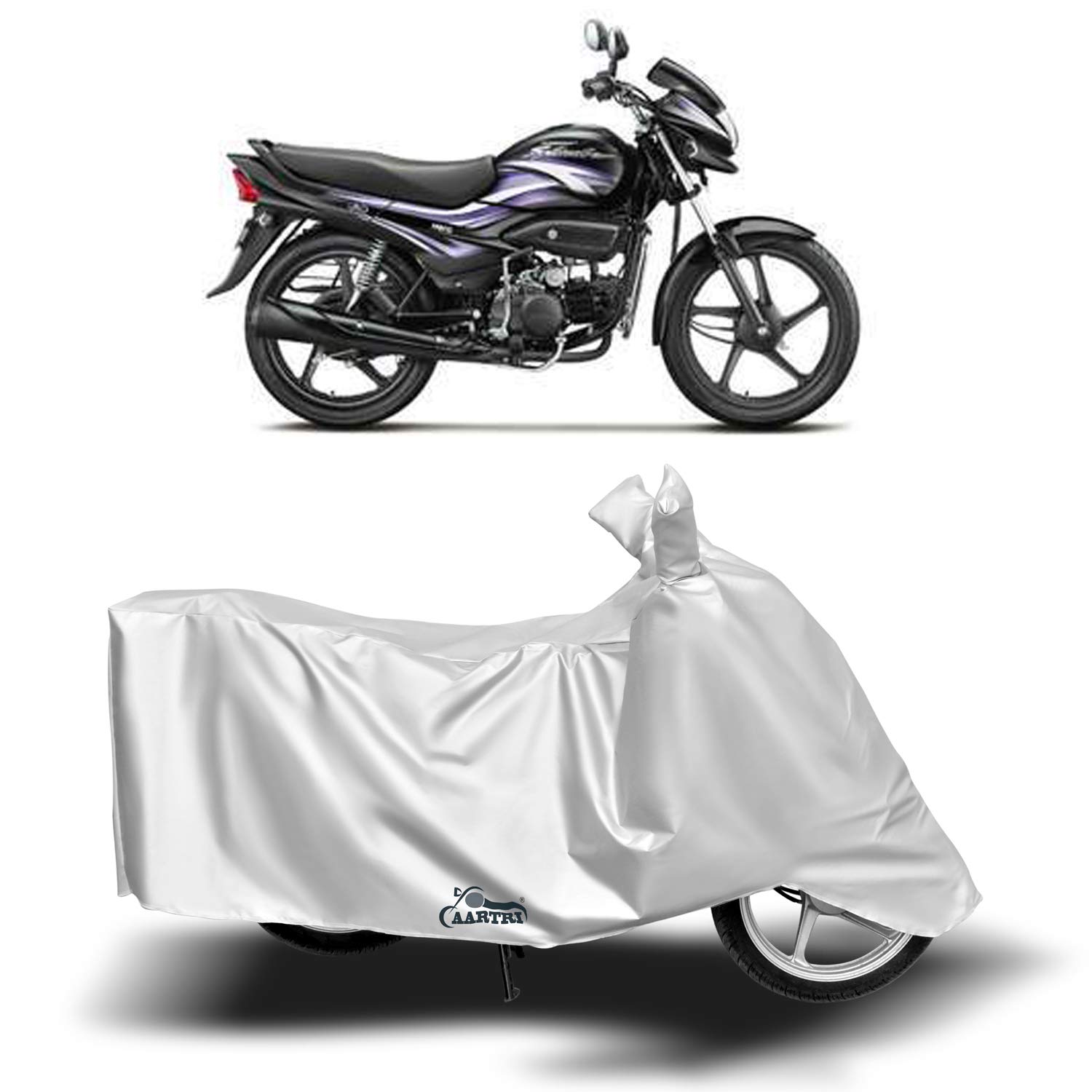 Hero Super Splendor New BS6 Water Resistant - Dust Proof - Full Bike Scooty Two Wheeler Body Cover for Hero Super Splendor (Silver Matty)