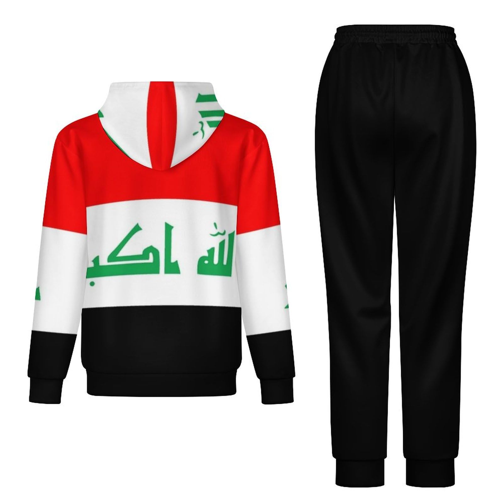 Tuta Da Uomo E Da Donna Set Completi Novità Stampa Bandiera Nazionale Irachena Outfit Felpa Con Cappuccio E Pantaloni Da Jogging Tute Da Ginnastica Unisex Taglie Forti Set Di Abbigliamento Sportivo