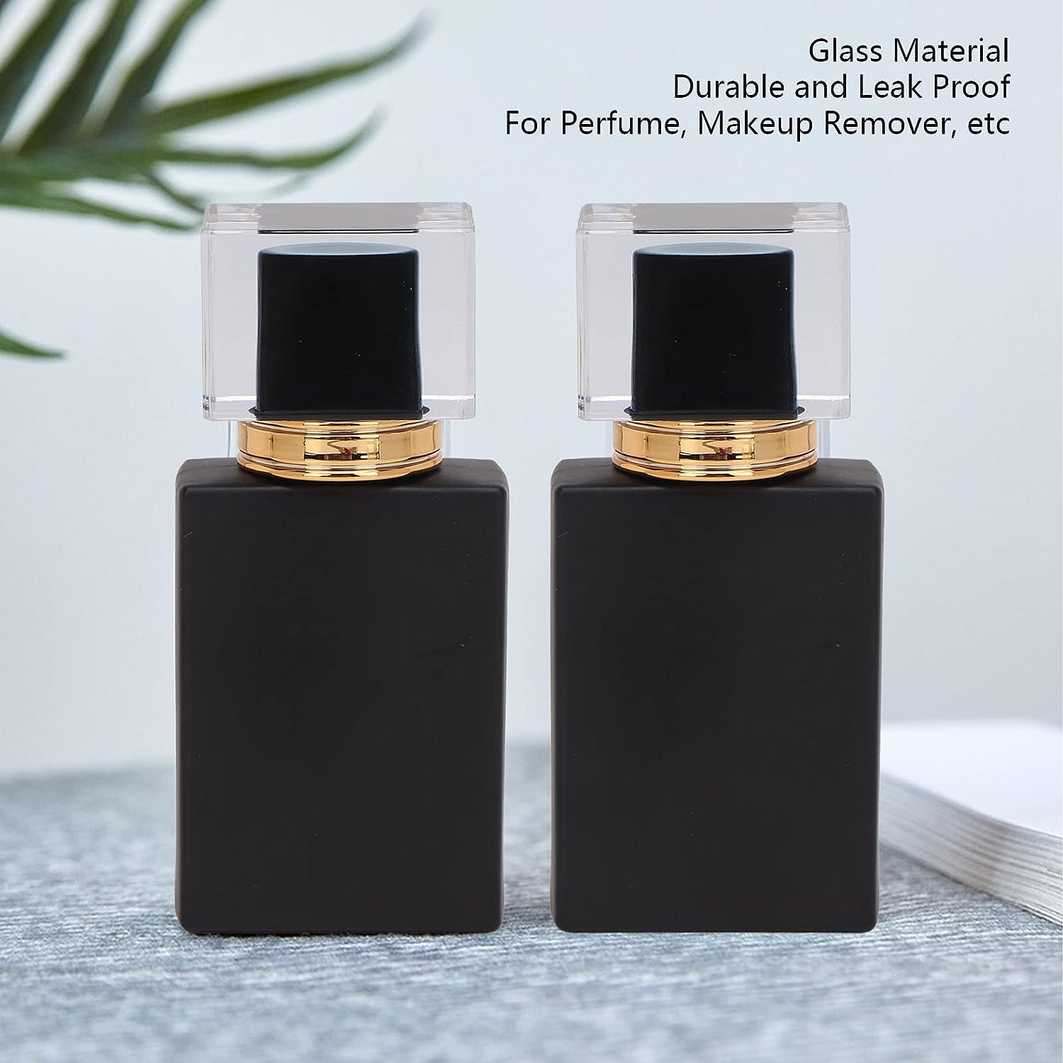Amazon.co.jp: 2 パック ガラス スクエア ブラック 香水 スプレー