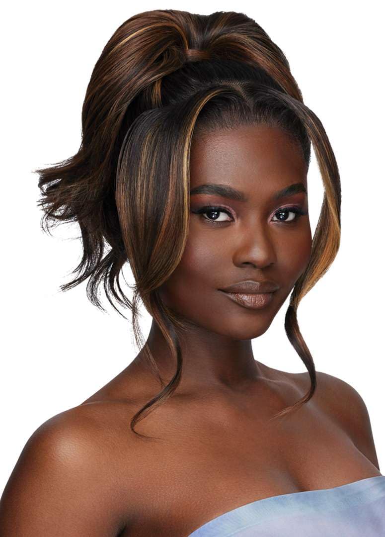 Outre Airtied 100% Fully Hand-Tied Wig - Human Hair Blend - Loose Body Wave 18" (JET BLACK 1), 1 JET BLACK - Image 4