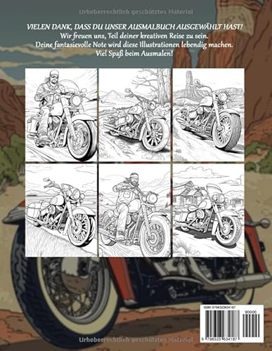 Motorräder Malbuch: Erleben Sie Die Freiheit Der Offenen Straße Mit Motorrad-Ausmalbildern, Ideal Fü