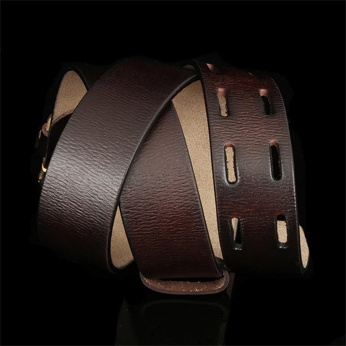 4 Cm Breiter Gürtel Aus Echtem Leder Im Vintage-Stil Mit Dornschließe, Jeansgürtel