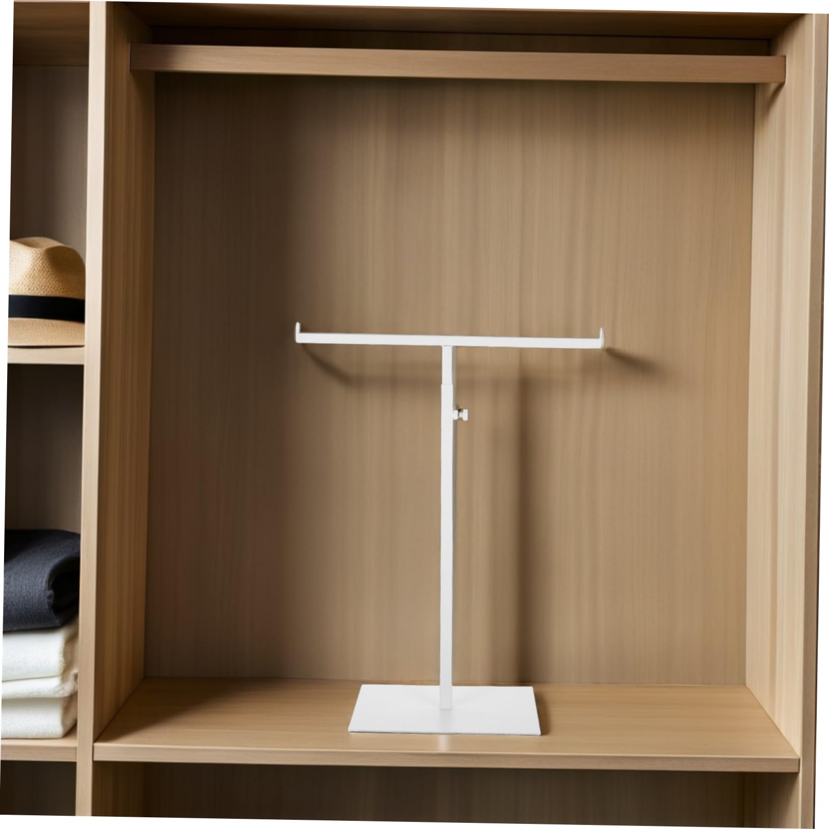 NOLITOY Expositor Resistente o Blanco Ajustable Inoxidable Bolsos Acero Soporte Ligero Organizar para Mochilas , Adecuado Armario o Baño