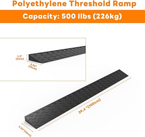 Miniatura 2 de Henka Rampas de umbral de elevación de 1.2 pulgadas para puertas, rampa de silla de ruedas para escalones del hogar, rampa de umbral de puerta con