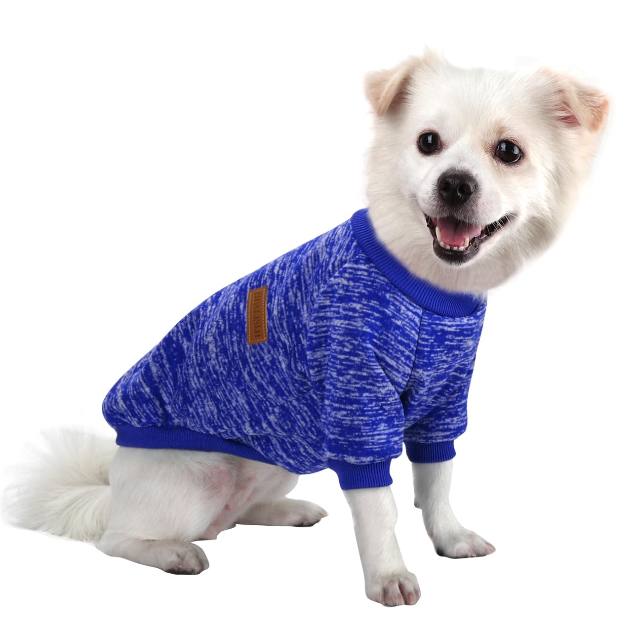 Jersey Perro Pequeño Sudaderas para Perros Jersey Chihuahua Jersey Gato, Es un Tejido Bastante Cómodo, Suave y Cálido para el Animal y Fácil de Poner (Azul+Morado,M) — view 35