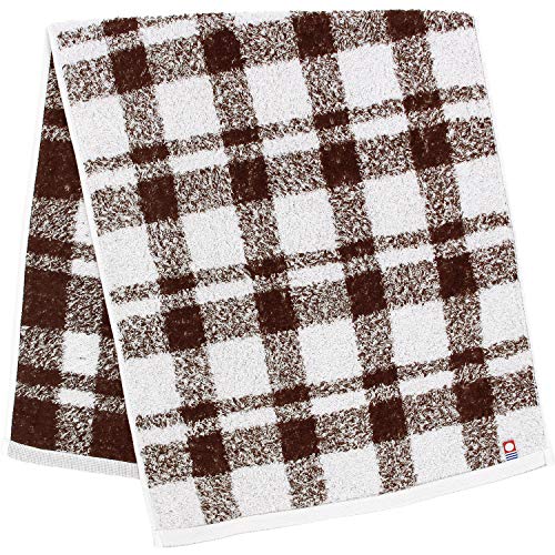 林 フェイスタオル ブラウン 約34×80cm 今治タオル ファミーユチェック FI200826 日本製