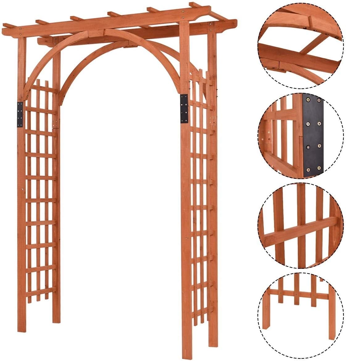 Premium Outdoor Wooden Cedar Arbor Arch Pergola Trellis Wood Garden Yard Lattice