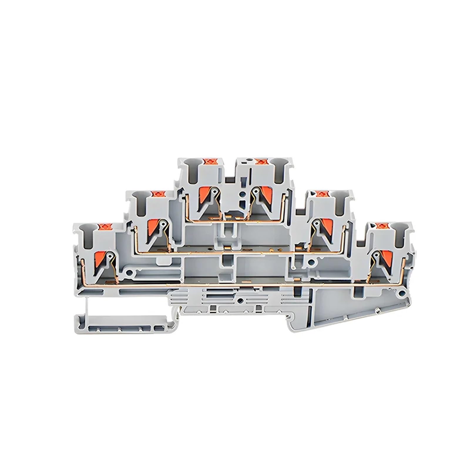 Lot de 10 borniers PT2.5-3L, connecteur électrique à ressort triple couche, connexion câblage, fil conducteur, bornier(Gray2)
