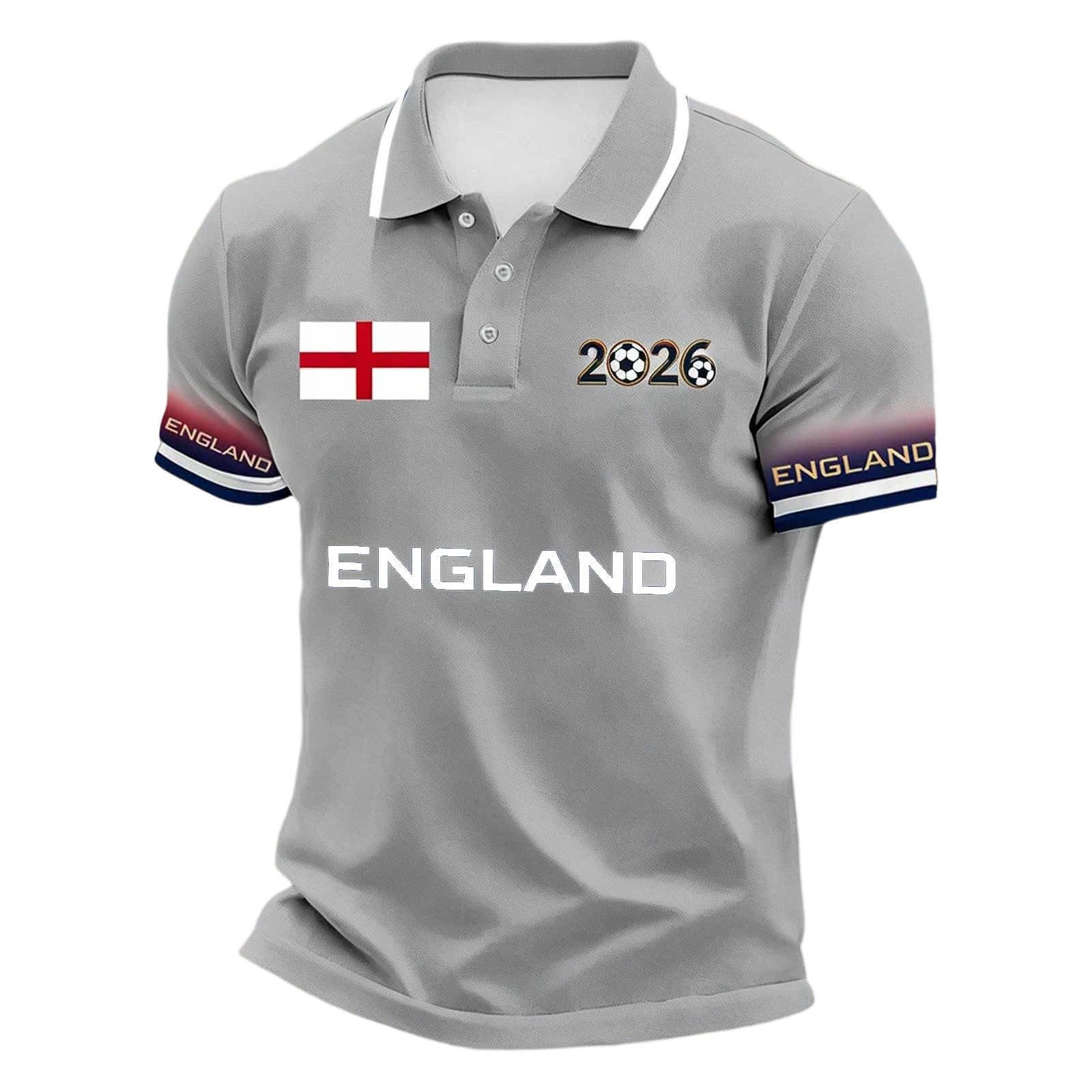 England St George's Cross Polo Shirt Classic Polo Shirt with Red England Flag Design Perfect for Football Fans Comfortable Fit for Everyday Wear and Matches