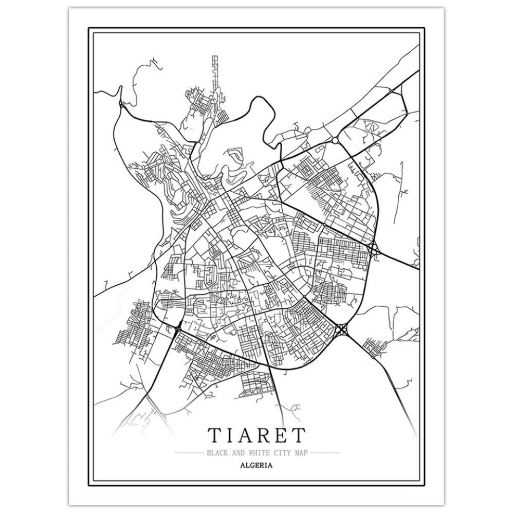 1000 sztuk puzzli dla dorosłych, drewniany tiaret Algieria City puzzle, klasyczna czarno-biała mapa puzzle, niemożliwe puzzle premium, zabawki dla całej rodziny, niezwykłe gry wyzwania mózgu