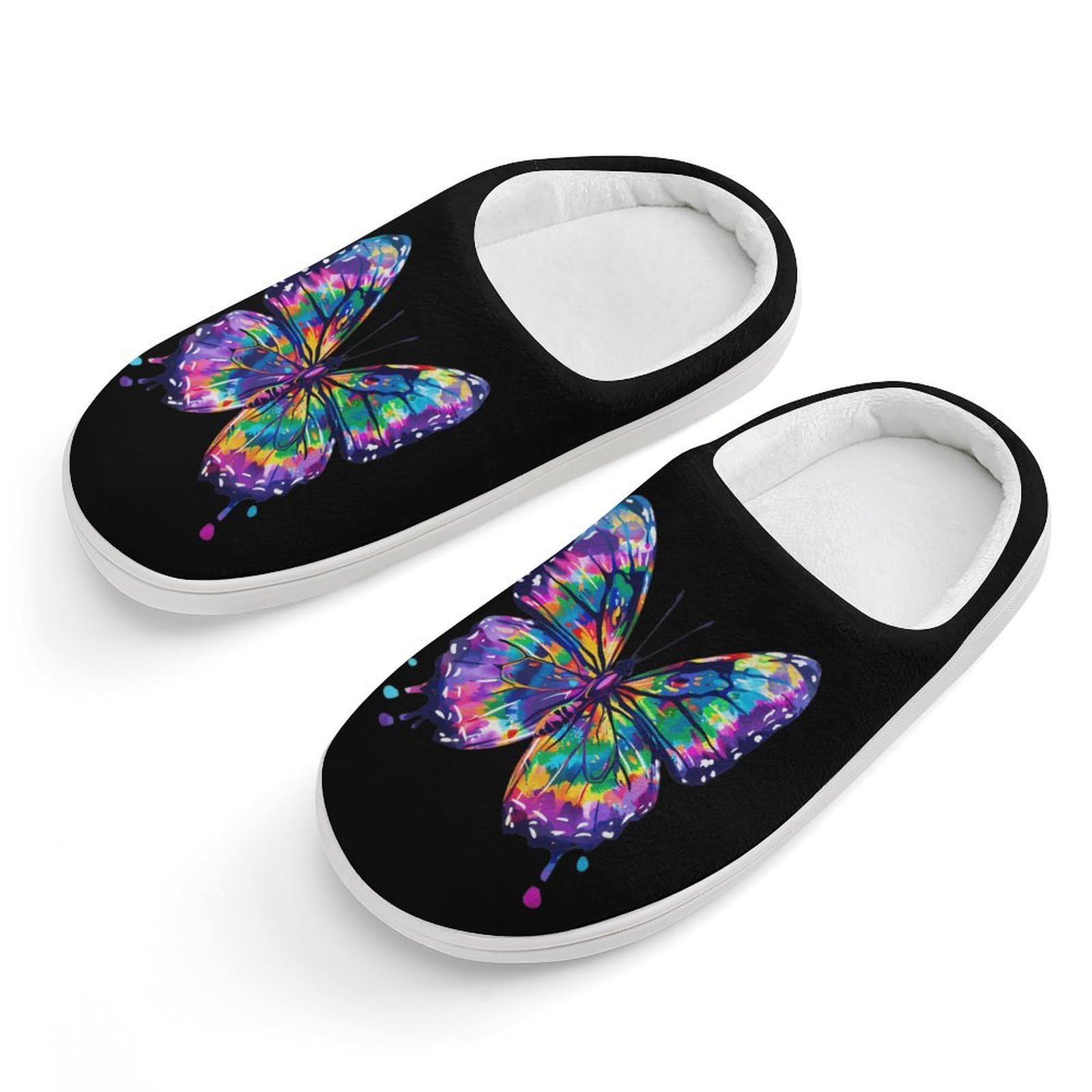 Tie Dye Butterfly Cute Cotton Slippers Anti-slip House Shoes Funny Slipper Indoor Outdoor