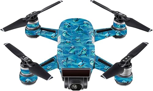 Skin para DJI Spark Mini diseño de delfín Gang MightySkins Protector, Durable, Único y vinilo calcomanía Wrap Cover Fácil de aplicar, quitar, y