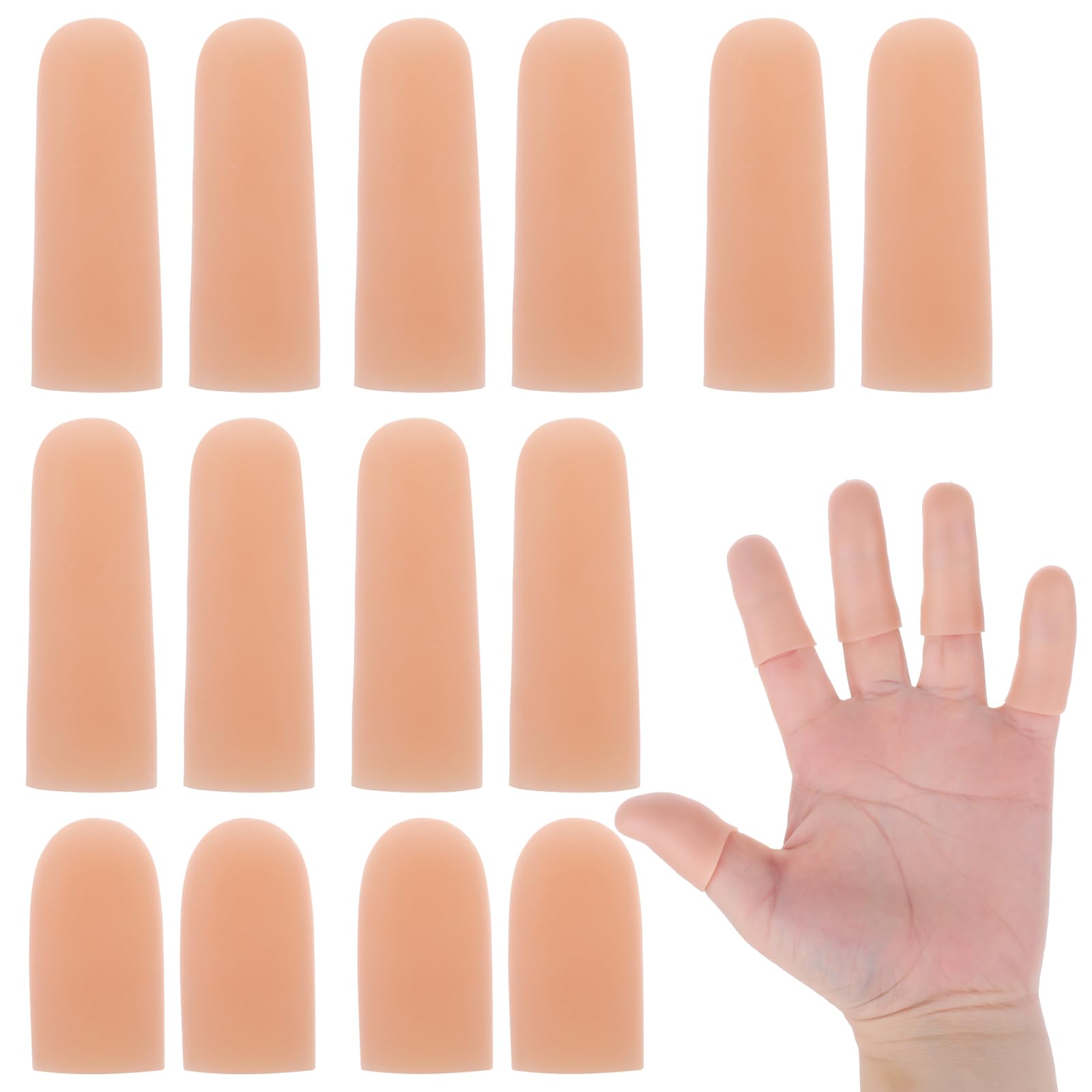 JJUNW Lot de 14 protège-doigts en silicone - Deux tailles - Protection des doigts - Protection des doigts - Soutien pour la czéma des mains - Arthrite des doigts - Travail - Sport - Travail domestique
