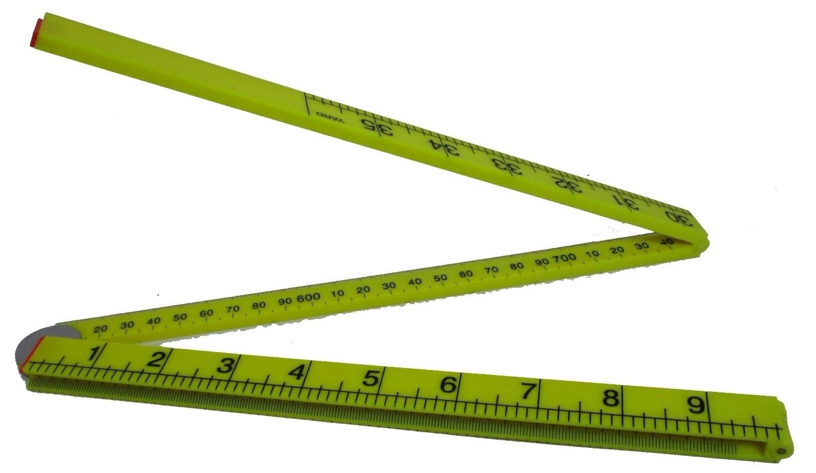 Toolzone Green 1M / 3Ft Easy To Read Folding Plastic Ruler Metric Imperial Markings Ms165