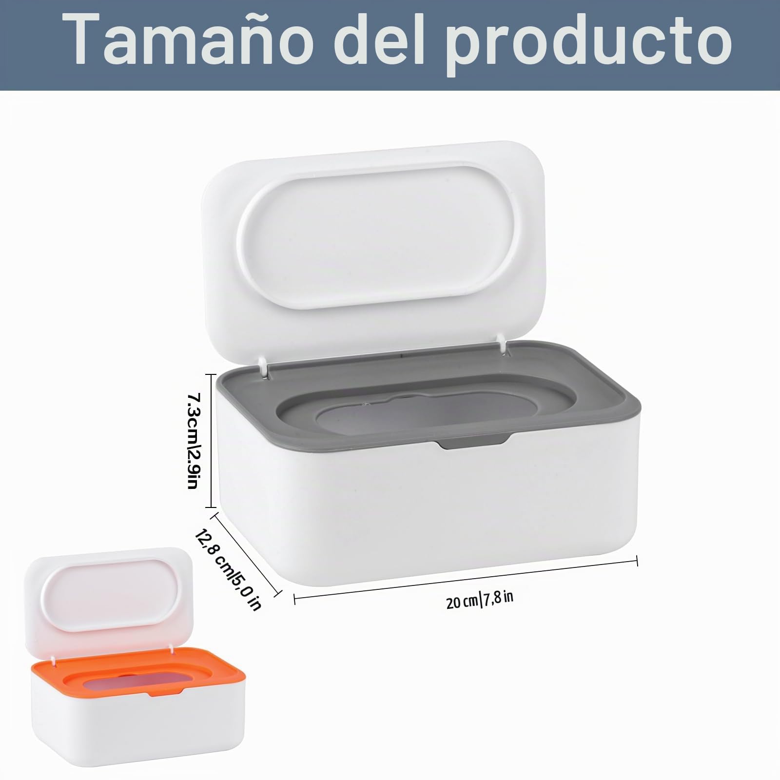 Paquete de 2 cajas dispensadoras de toallitas húmedas, dispensador de toallitas húmedas de plástico para uso en bebés y inodoro, caja de almacenamiento de papel higiénico húmedo, servilletero para el