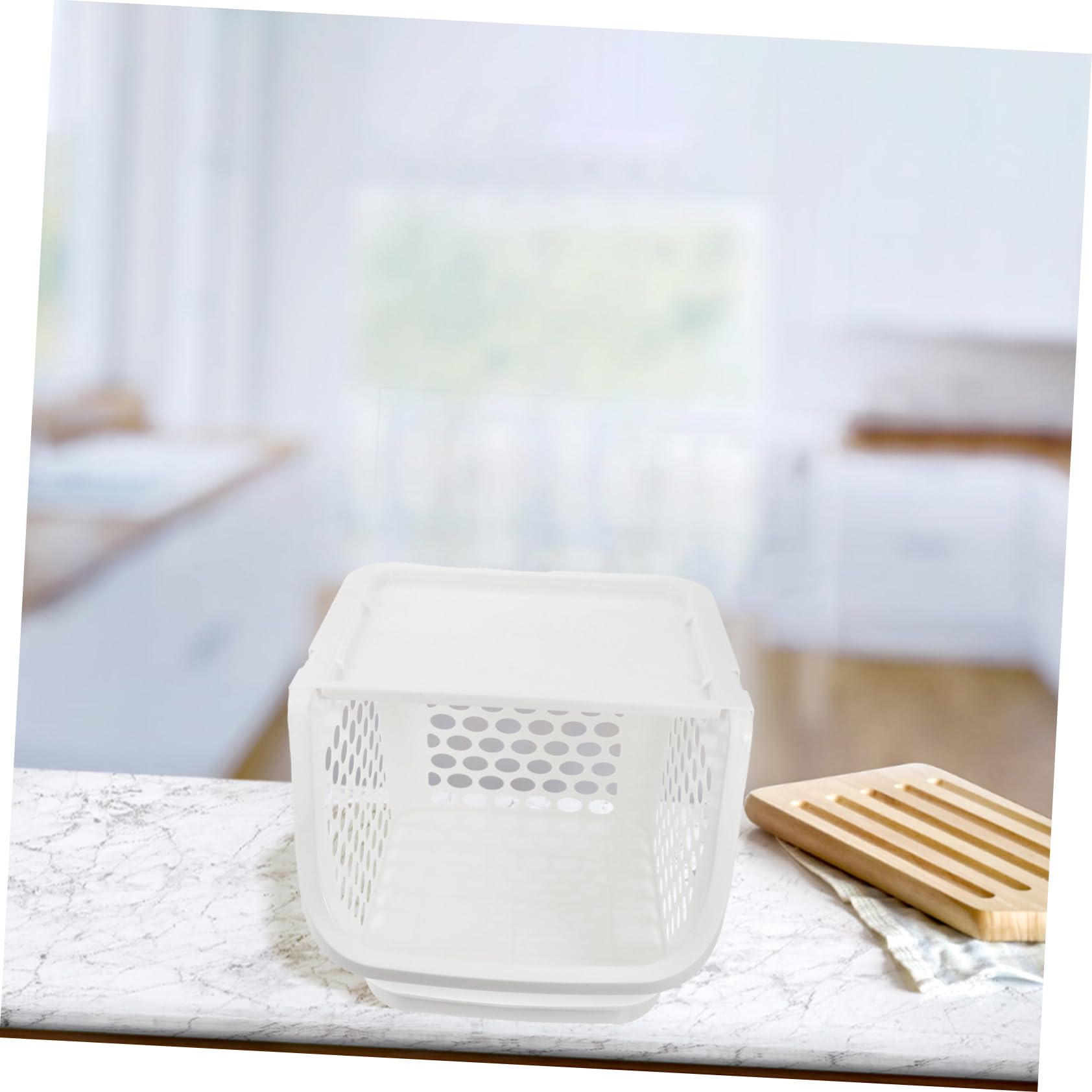 PRETYZOOM Panier à Fruits Empilable en Plastique Blanc, Cuisine et Plan de Travail, Rangement Peu Encombrant, Facile à Nettoyer, Préserve la Fraîcheur