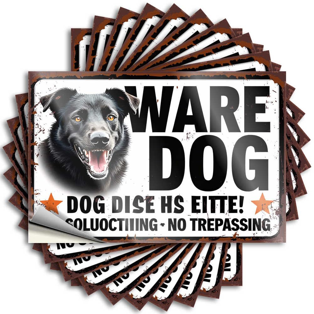 Decal Funny Housewarming Case Beware of The Dog: No Soliciting, No Trespassing - No Residue Decals for Billiards(6X9CM)