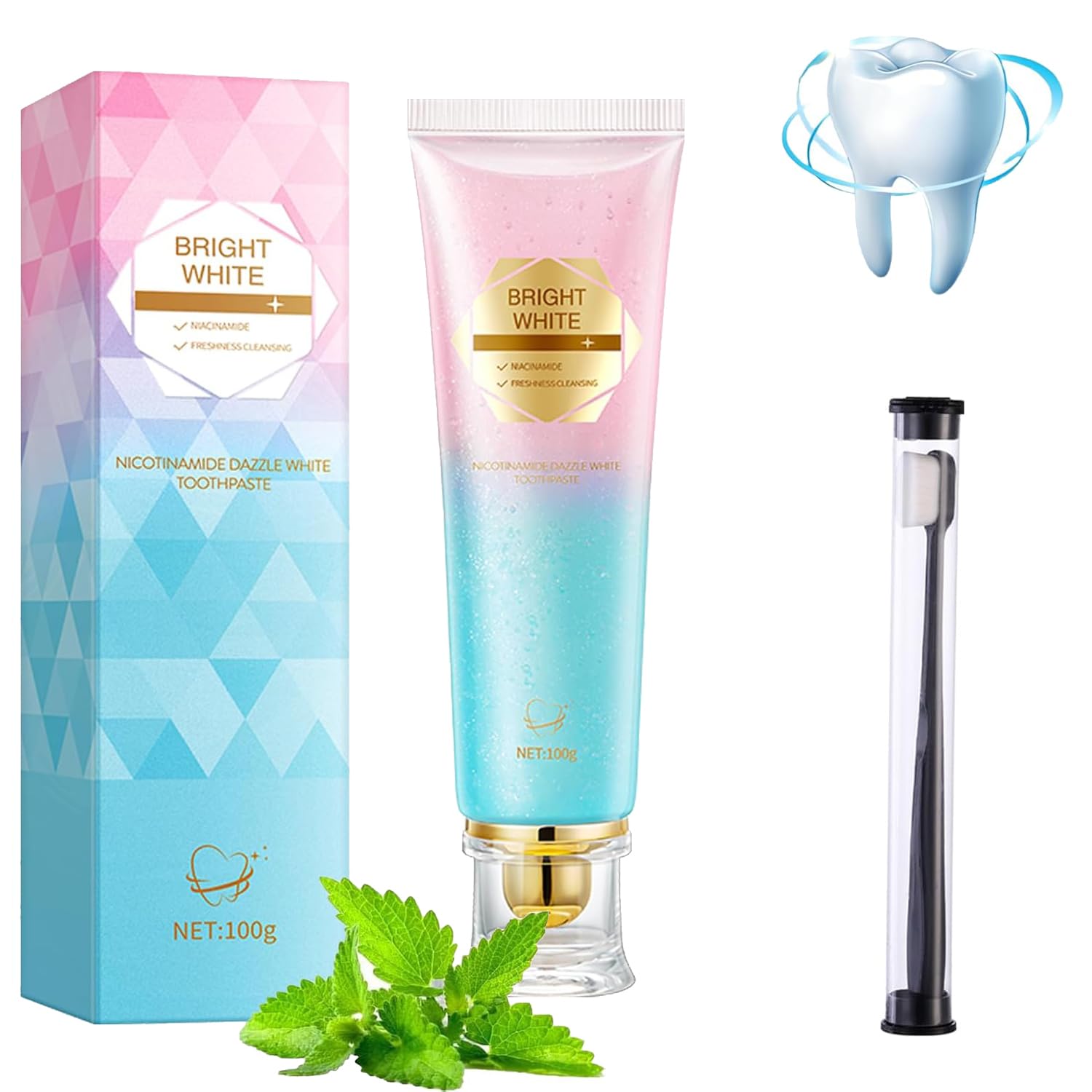 Niacinamide Whitening Toothpaste,2025 Niacinamide Toothpaste,Gentle Formula for Freshening Breath,Removal Tooth Stains,Teeth Complete Care,Unisex. (1Pcs)