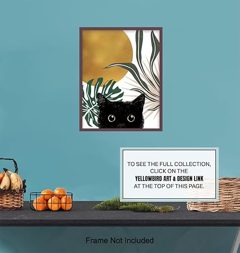 Vista 15 de Mid Century Cat Wall Art - Abstract Wall Art - Minimalist Wall Decor - Aesthetic Room Decor - Botanical Mid-century modern Wall Decor - Cat Wall