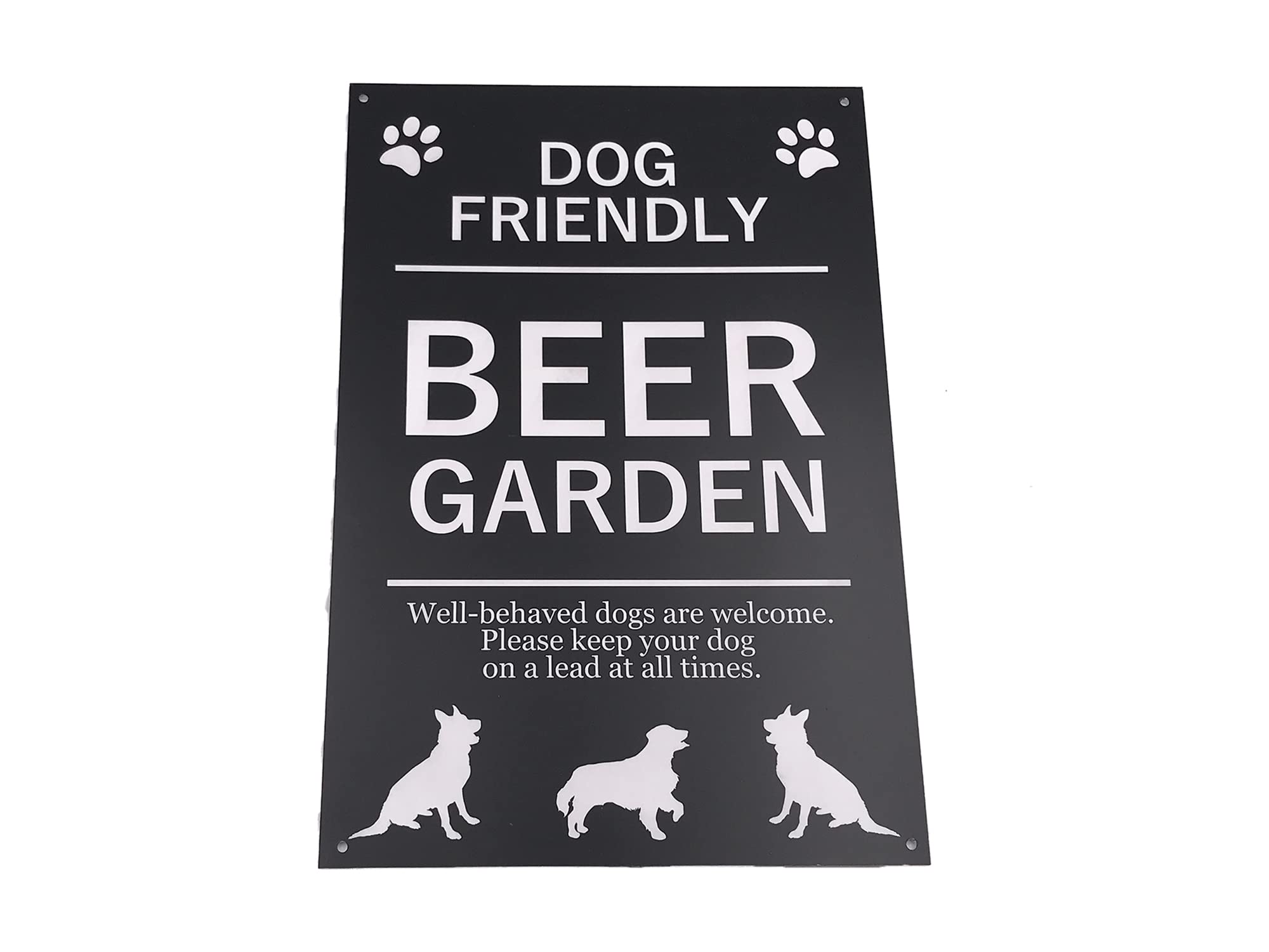 Dog Friendly Beer Garden Engraved Waterproof Sign - Stylish and Bold, Ideal for Pubs, Hotels, Interior and Exterior use, with Drill Holes. Shipped Globally.