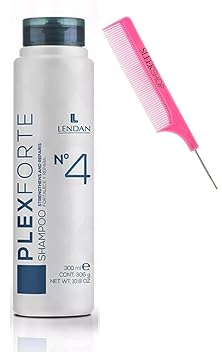 Kuss Comb + Hair Plex Bond Thickening Strenghtens & Repairs w/PINK Argan-Infused Rat Tail Comb #4 Shampoo - 10.8 oz