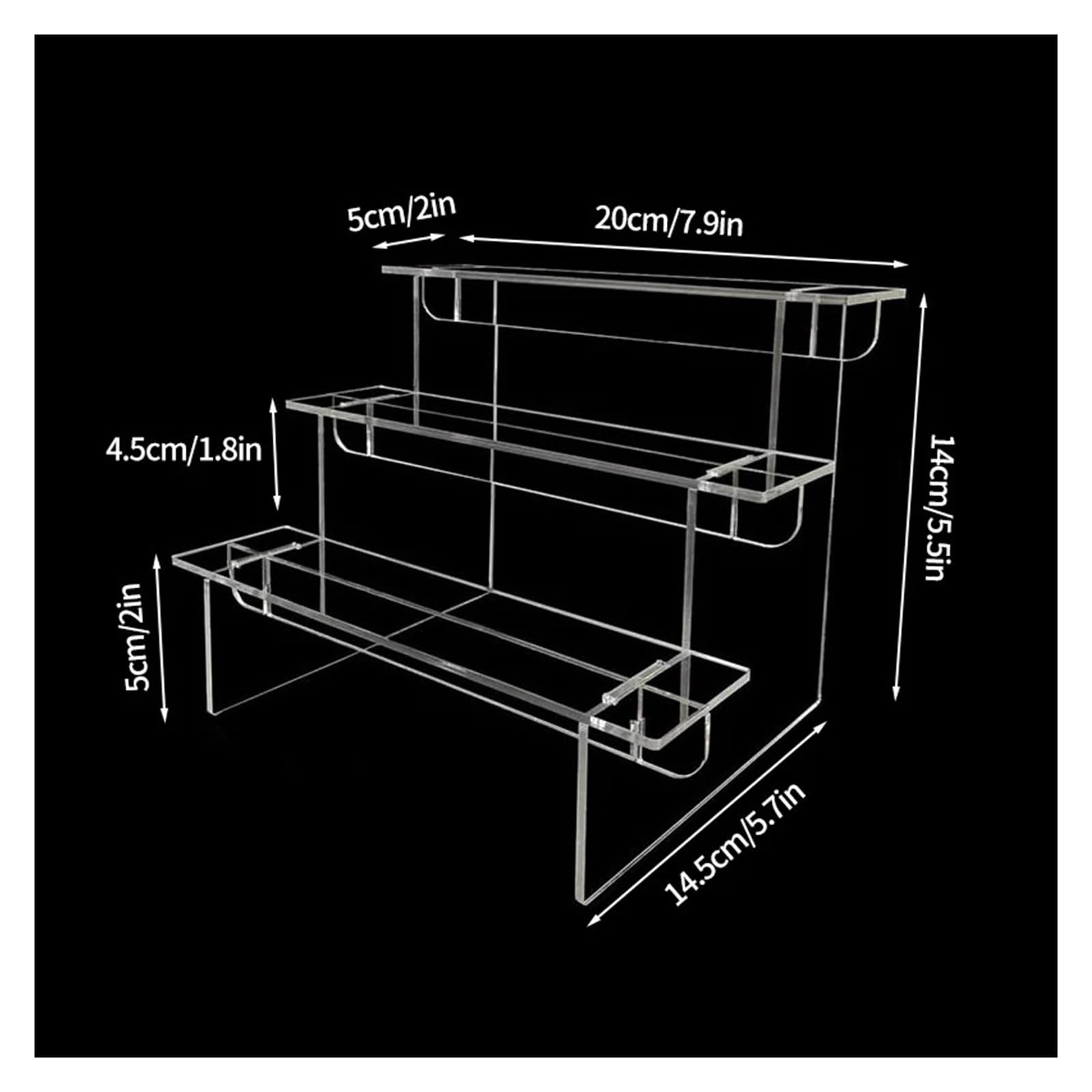 Klarer Acryl-Display-Ständer, Acryl Display Stand Rack Organizer Figuren Regal Multi Tier & Größe Klar Acryl(3 Tier 30cm)