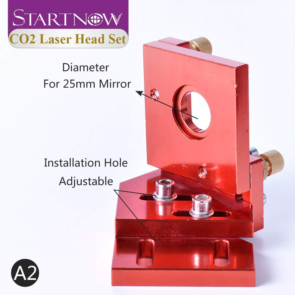 Startnow Set di testine laser CO2 per messa a fuoco a specchio, supporto integrativo per meccanismi di macchine da taglio laser, parti di dispositivi (nero, set A1, A2, A3, A4-63,5)