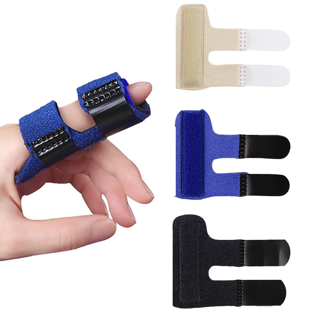TRKETK 3 Piezas de Férulas para Dedos, Alisador de Dedos Gatillo Ajustable Férula para Dedos Soporte para Dedos Adultos Férulas para Dedos Mangas para Artritis Esguince Rota Inmovilización de Nudillos