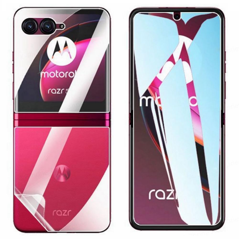 Hydrogel Screen Protector for Motorola Razr 2024 /Razr+ 2024 (Razr Plus 2024)/Razr 2023/Razr+ 2023 (Razr Plus 2023), 2 Pieces Transparent TPU Soft Protective Film (NOT Tempered Glass)