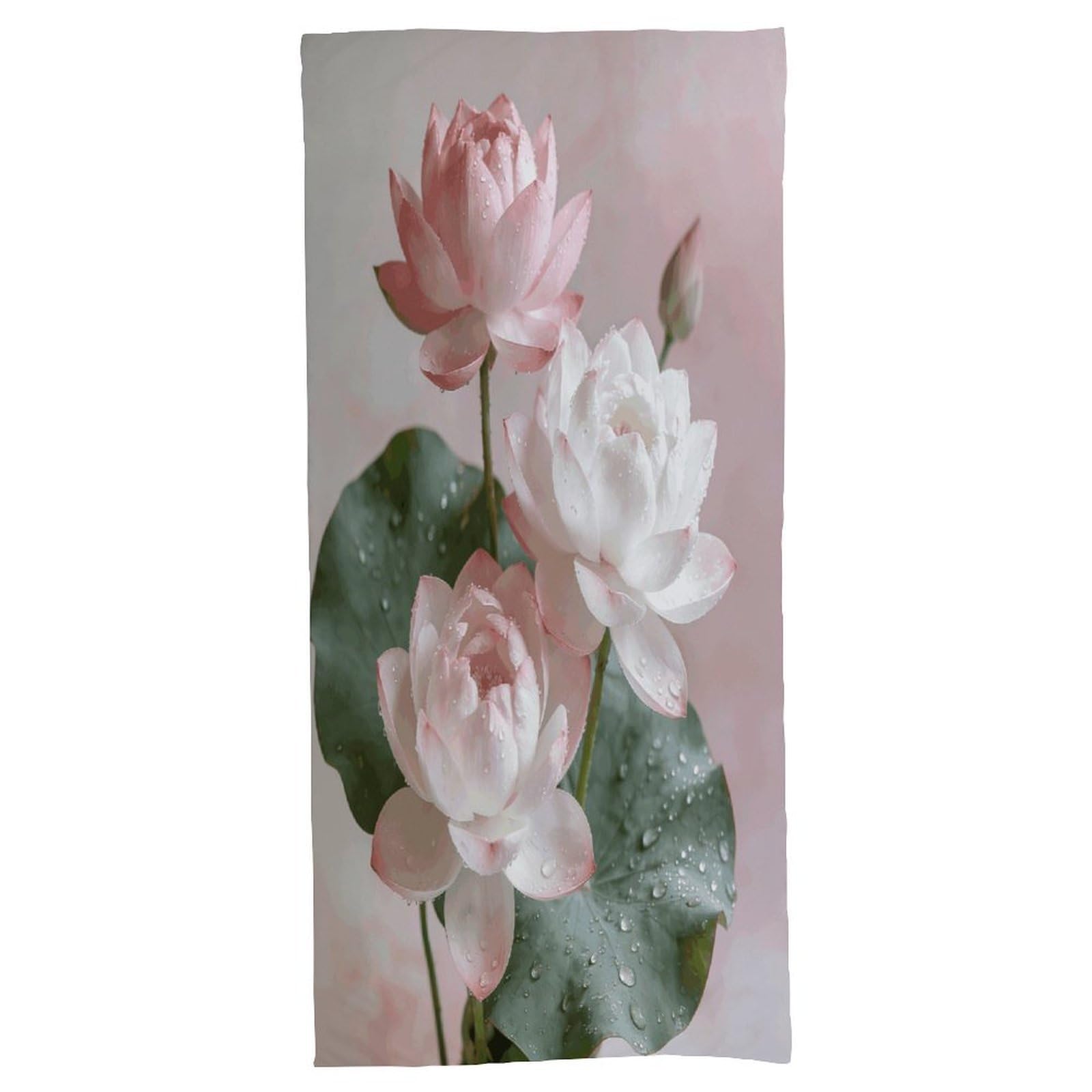Fodpand Style Lotus Floral Bath Towel, Highly Absorbent & Quick Drying Beach Towel, Compact & Lightweight Pool Towel For Bathroom, Beach, Pool, Gym, Spa, And Hotel Use