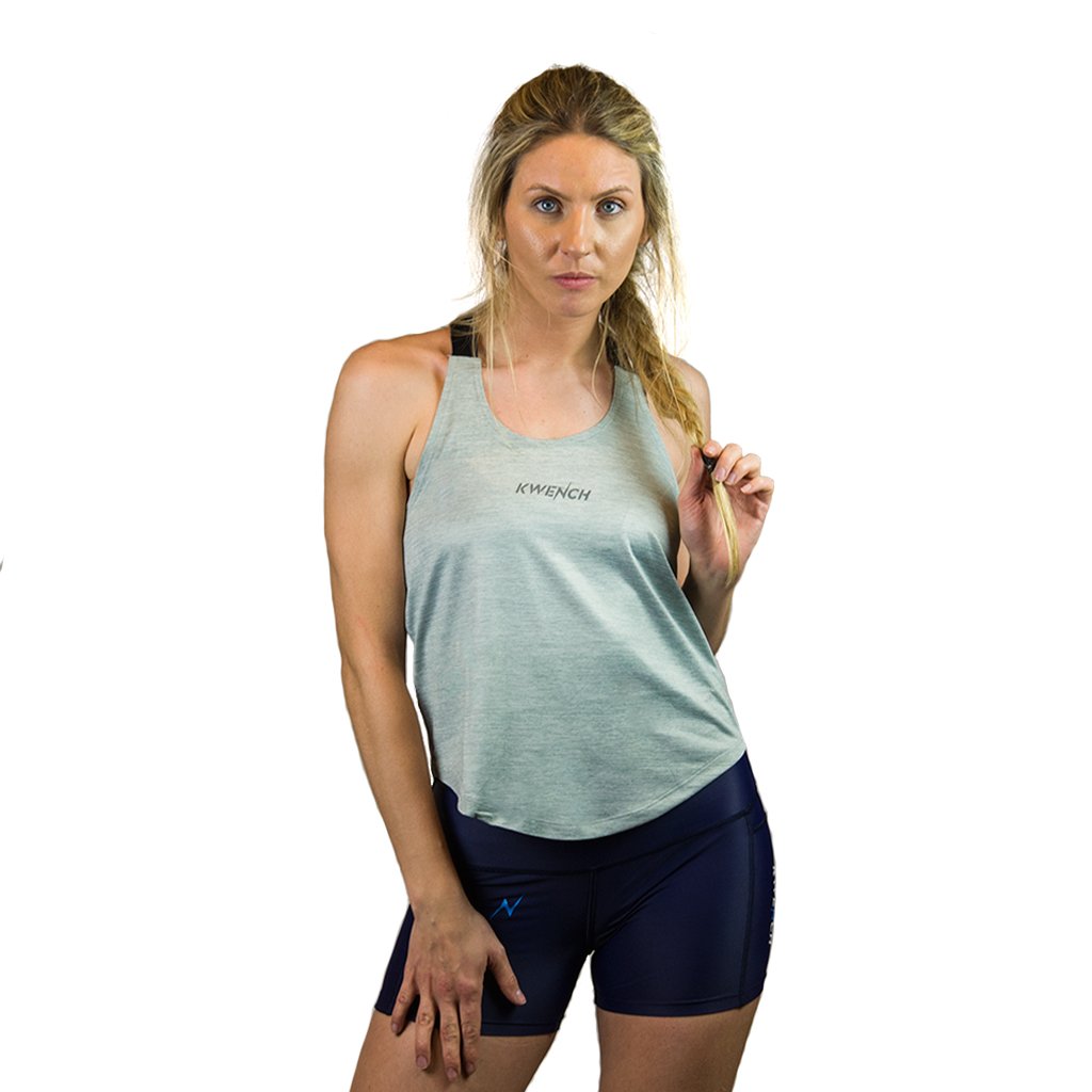 Kwench Womens Space Dyed Vest with Elastic (Silver, Medium)