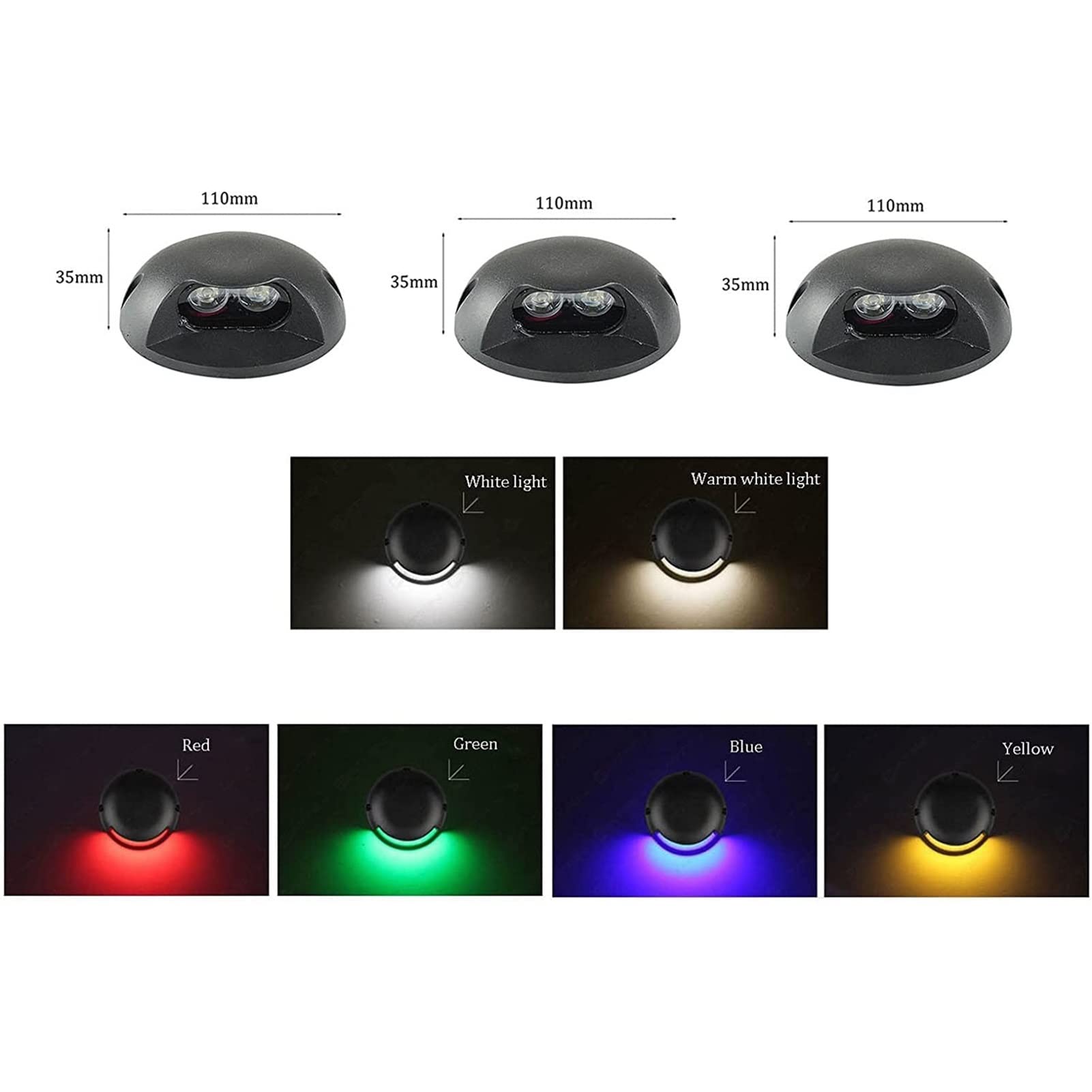 LED Foco Empotrable Al Aire Libre - Luces Led Suelo Terraza Exterior, Luces De Suelo Empotradas LED A Prueba De Agua IP67, 1 Transmisión De Luz Lateral Luces Enterradas Para Exteriores(Warm White,3W A