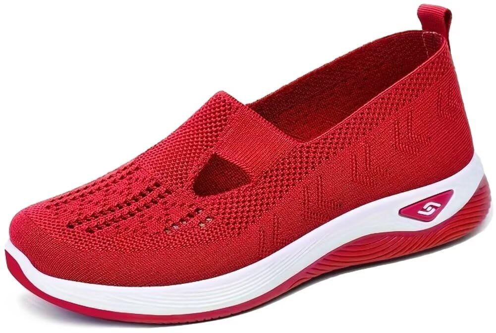 Fangsto Women's Orthopedic Mesh Walking Shoes Athletic Sport Running Sneakers Slip-on Cozy Breathable