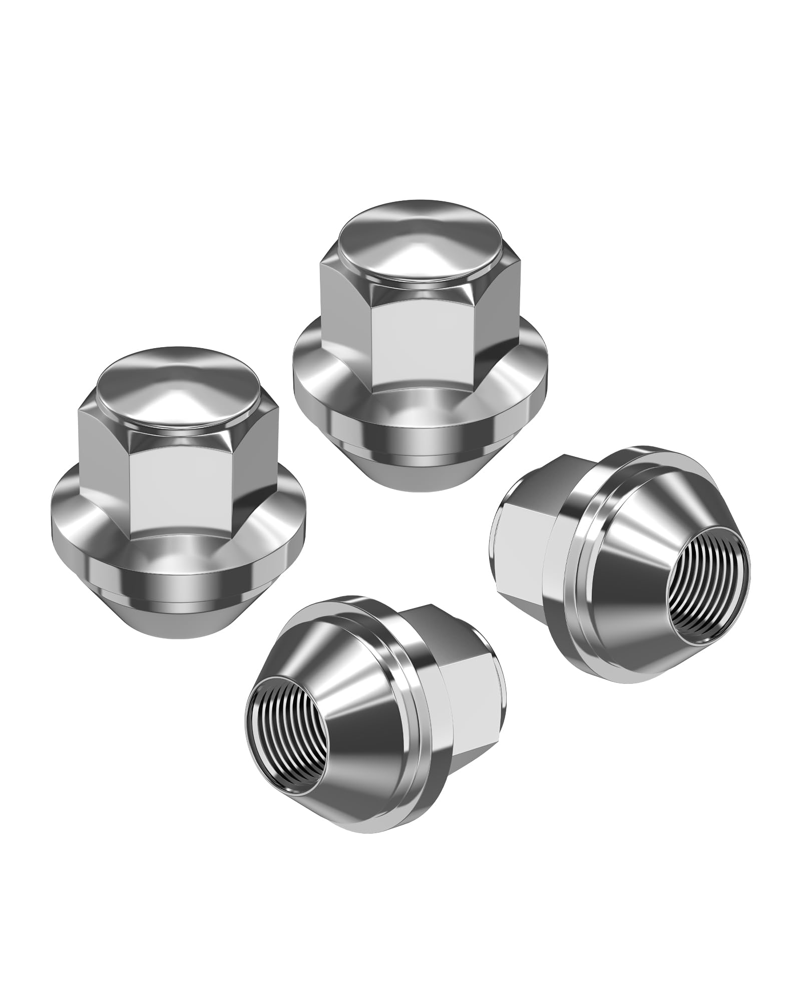 RUIZHI 4 pcs Alloy Wheel Nuts - M12x1.5 | 19mm Hex with Taper Washer - High-Strength Lug Nuts Compatible with Ford F-150/Escort, Ford Fiesta Focus Fusion, for Lincoln (Set)