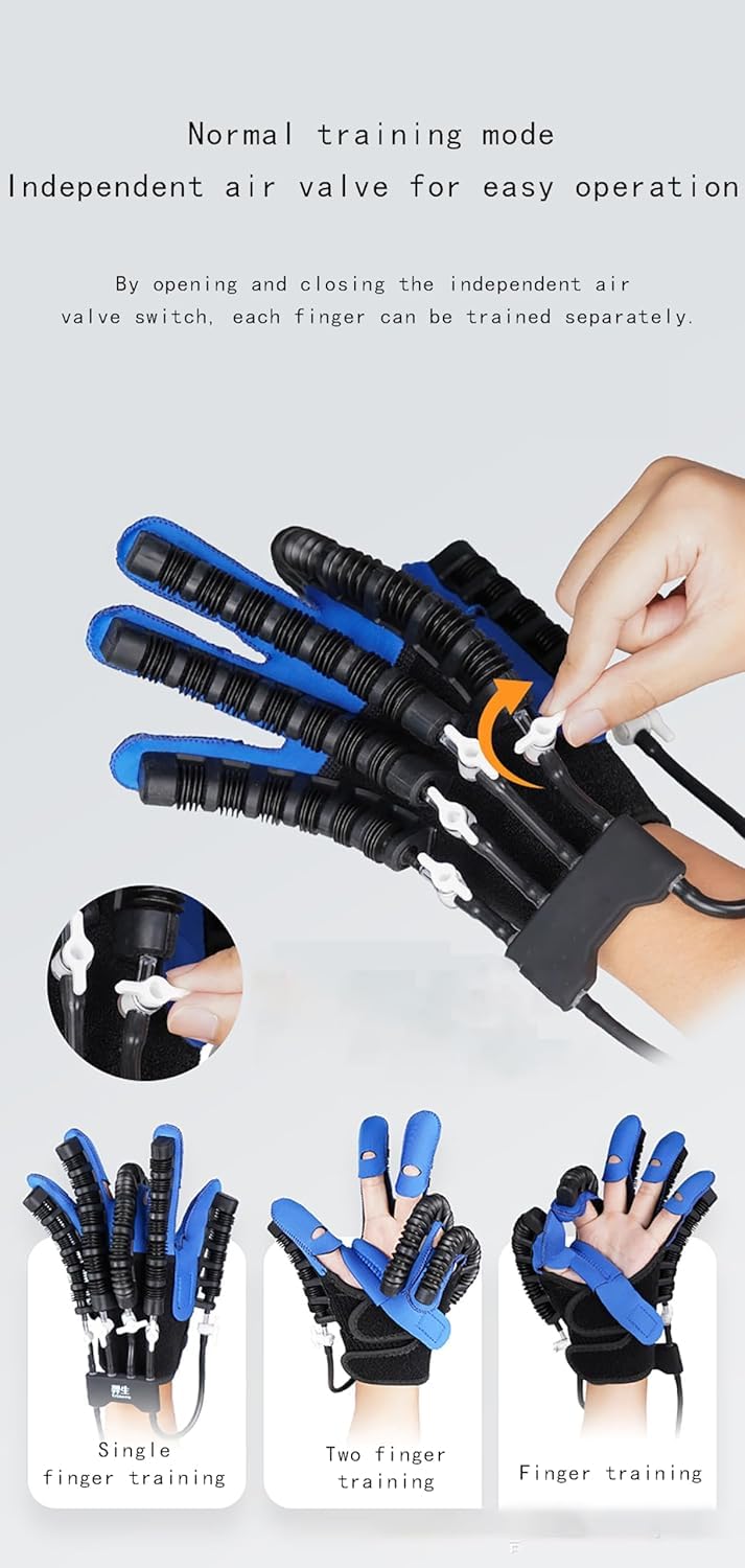 Guantes Robóticos para Rehabilitación De Dedos Y Manos, Equipo De Rehabilitación para Hemiplejia por Accidente Cerebrovascular, Robot De Rehabilitación De Autoentrenamiento, Right Hand, SSize