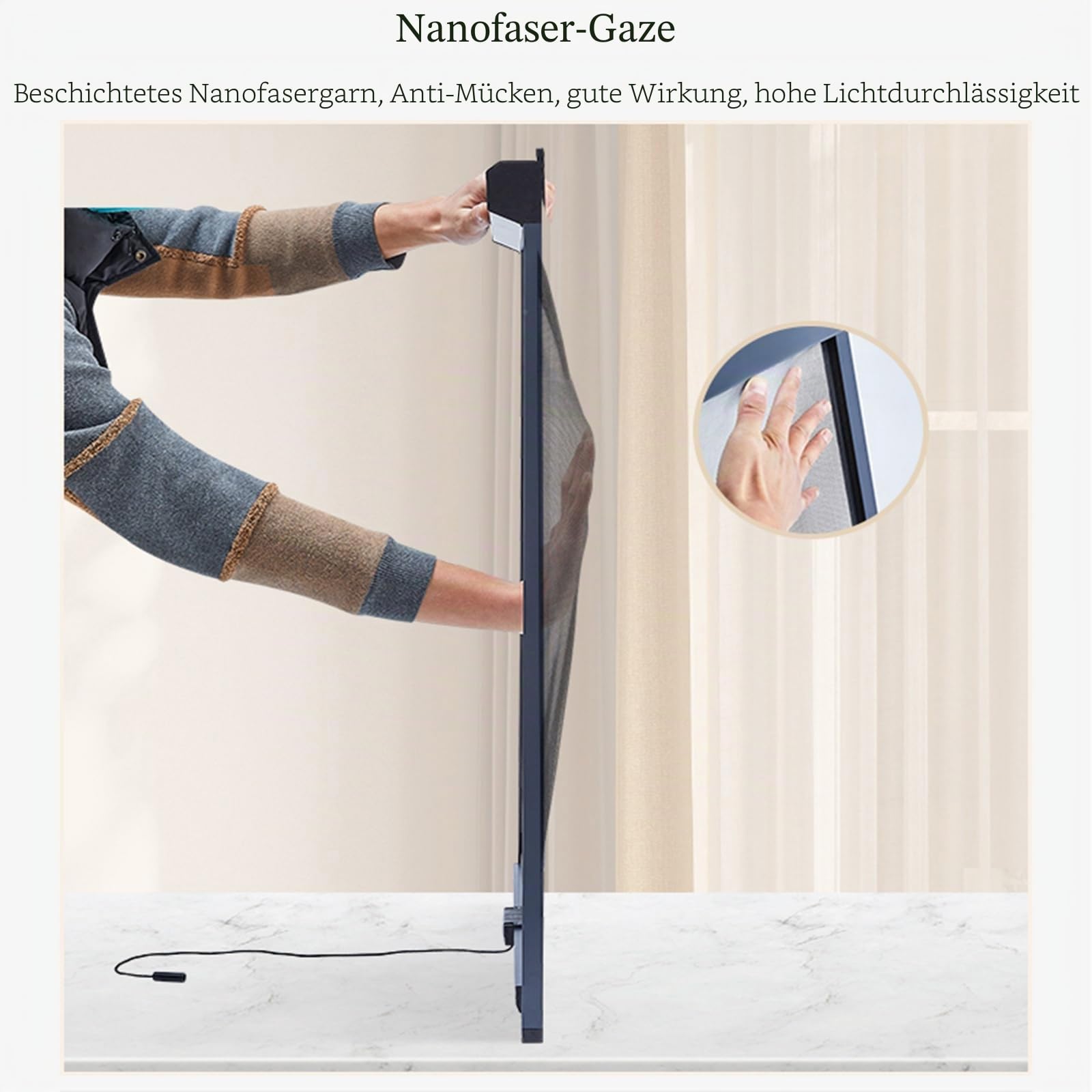 Fliegengitter Rollo Fenster, Maßgefertigtes Mückenschutz Fenster mit Aluminium-Rahmen