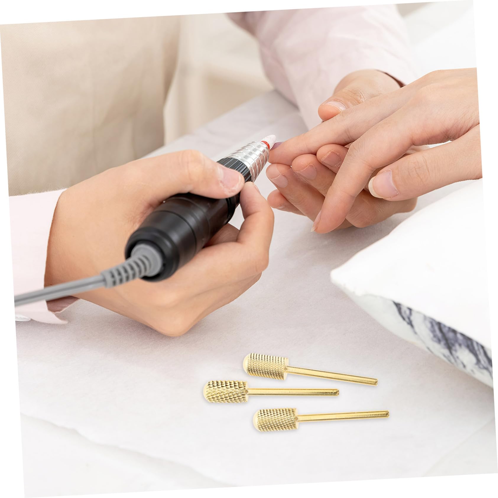 Healeved 9piezas Brocas De Manicura De Tungsteno Para Pulido De Uñas Herramientas De Esmalte De Metal Para Salones y Uso Personal Compatible Taladros Eléctricos De Uñas