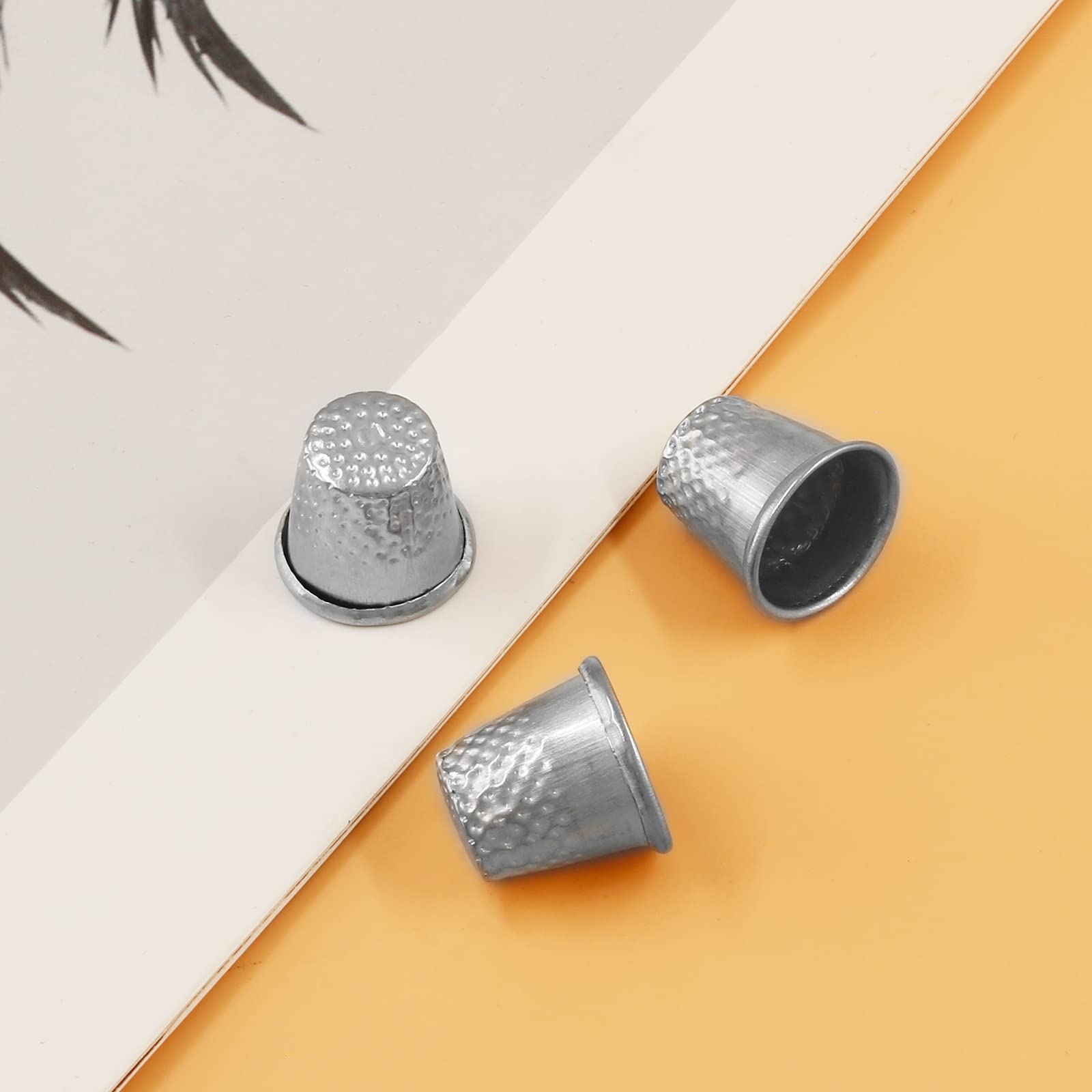 30 dedales de costura de metal, dedales acolchados, protector de dedos, dedales plateados para coser a mano, accesorios de manualidades