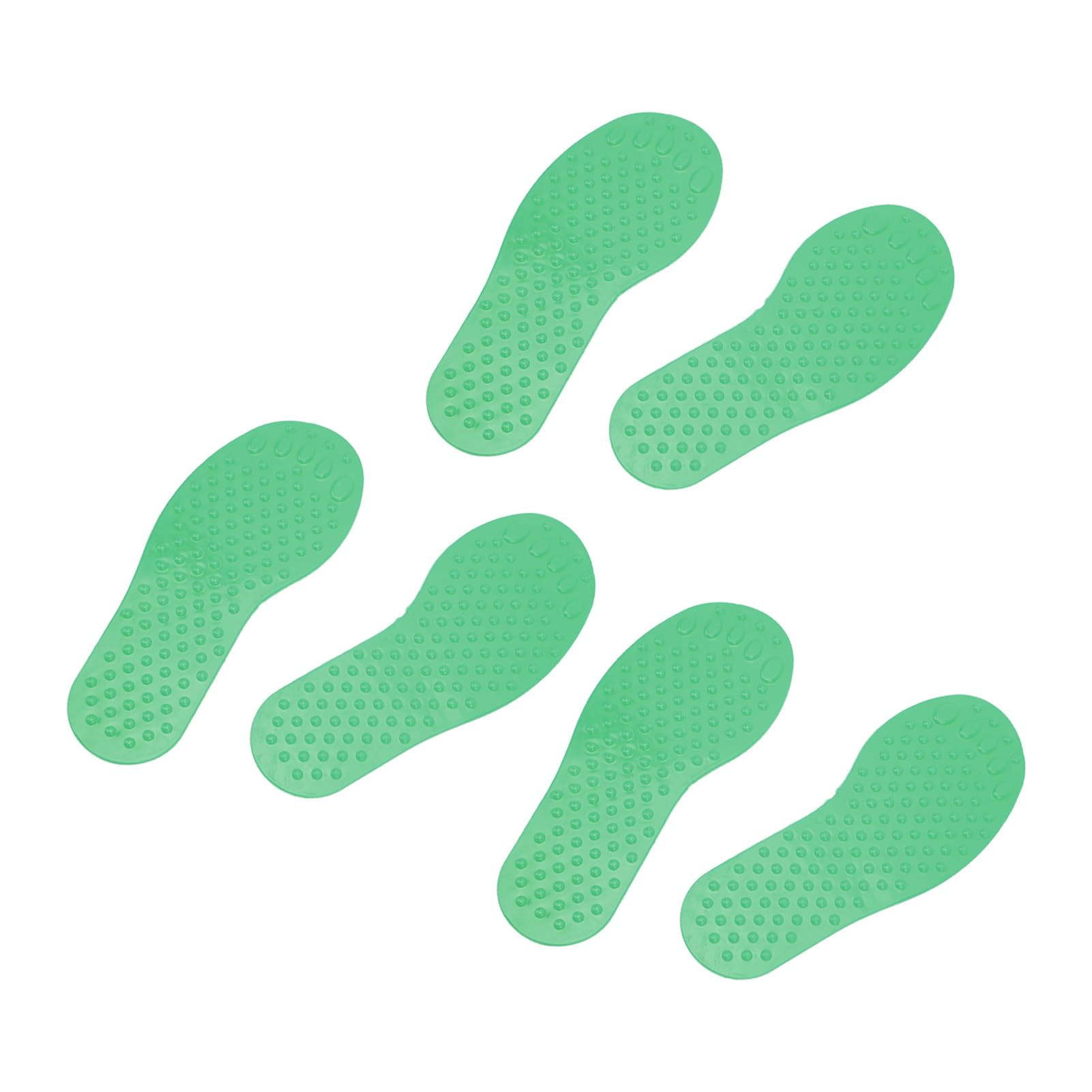 Foot Shaped Training Pad, PVC Fun Playing Colorful Footprints Marker 3 Pairs for Indoor (Green)