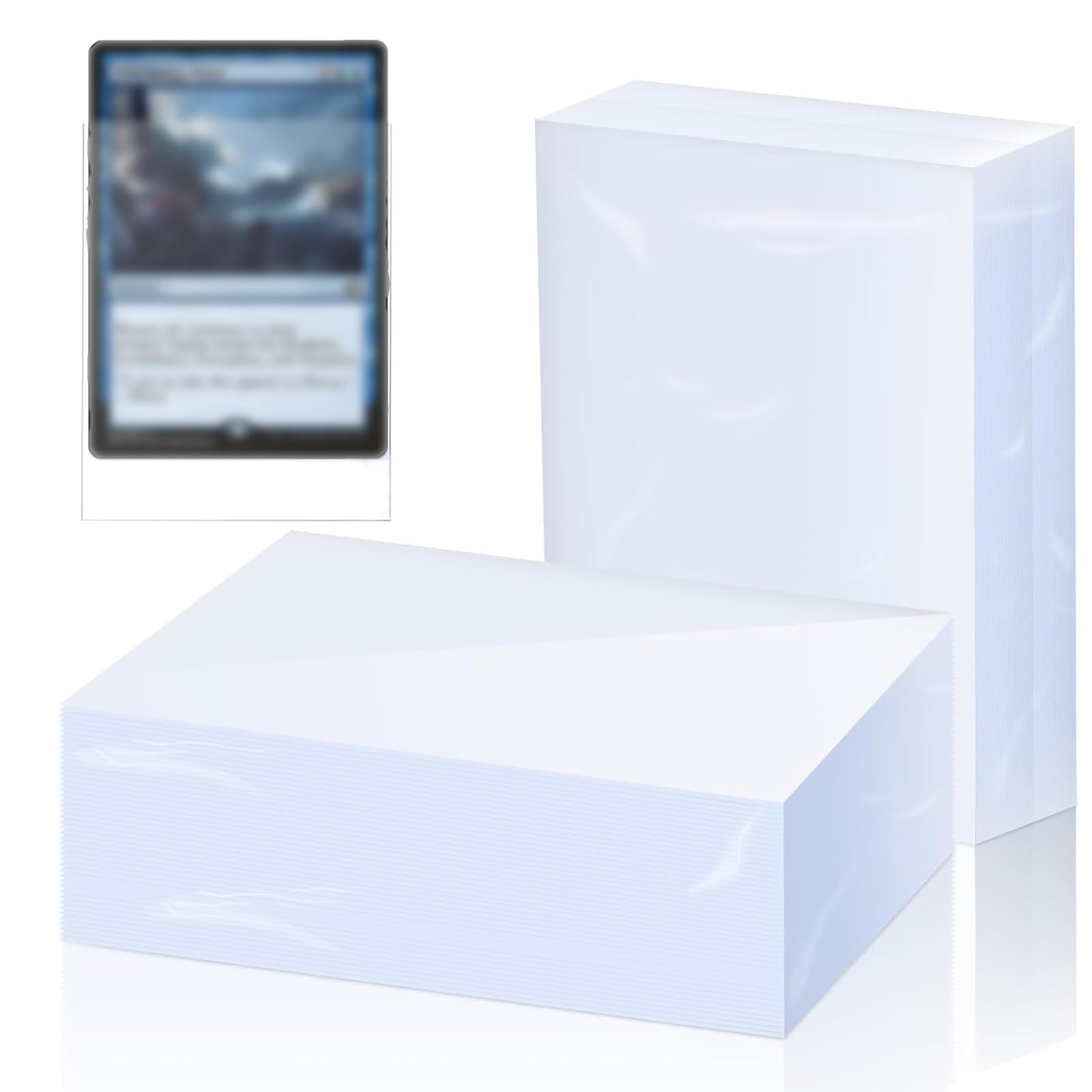 200 Pack Perfect Fit Trading Card Sleeves, 60 Micron Clear Soft Penny Sleeves, 65x90mm Exact Fit for MTG/TCG/Sports/Football/NFL Cards, Acid-Free PVC-Free Card Protector Sleeves