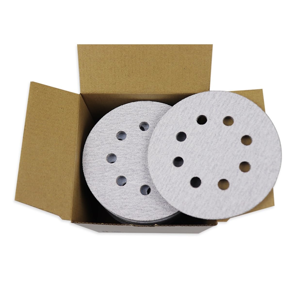 100 Stück 5 Zoll Schleifscheiben-Pads – 6 Löcher und 8 Löcher Klett-Schleifpapier-Sortiment for Exzenterschleifer(100grit 8 holes)