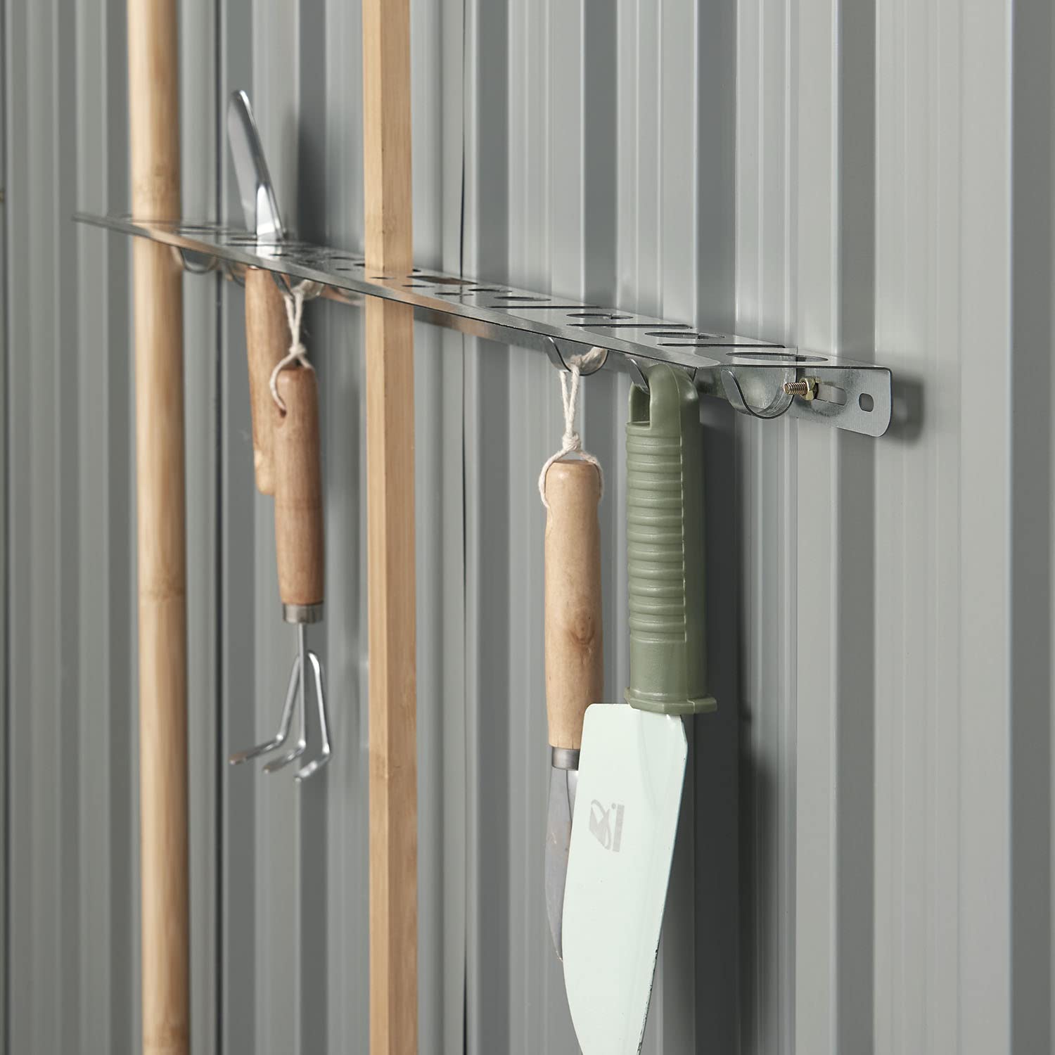 Juskys Domek narzędziowy S metalowy o powierzchni 1,4 m², jednospadowy dach, drzwi przesuwne i rama podstawy – 161 x 86 x 181 cm, domek na narzędzia, domek ogrodowy, mała szopa, antracyt