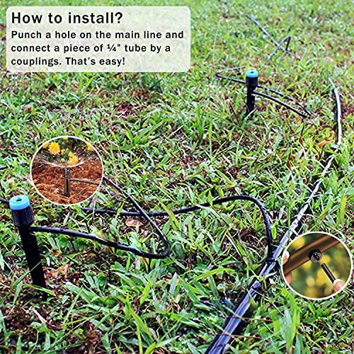 Image of DIY Crafts 12x, Stake, 5 inch inch Stake Round Sprinkler Nozzle Only for Patio Micro Flow Irrigation Nylon Cooling System Plastic Mist Nozzle Sprinkler Micro Bubbler Home Garden Lawn EMI (12x, Stake)