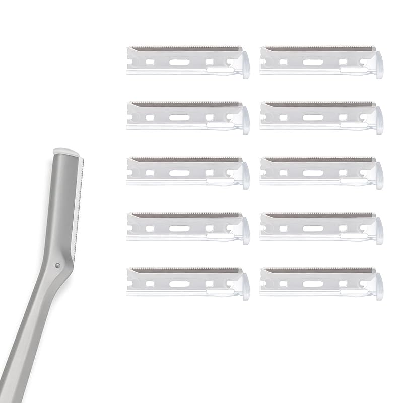 Lâminas de reposição para aparelho de barbear facial compatíveis com Tweezerman, Pacote com 10