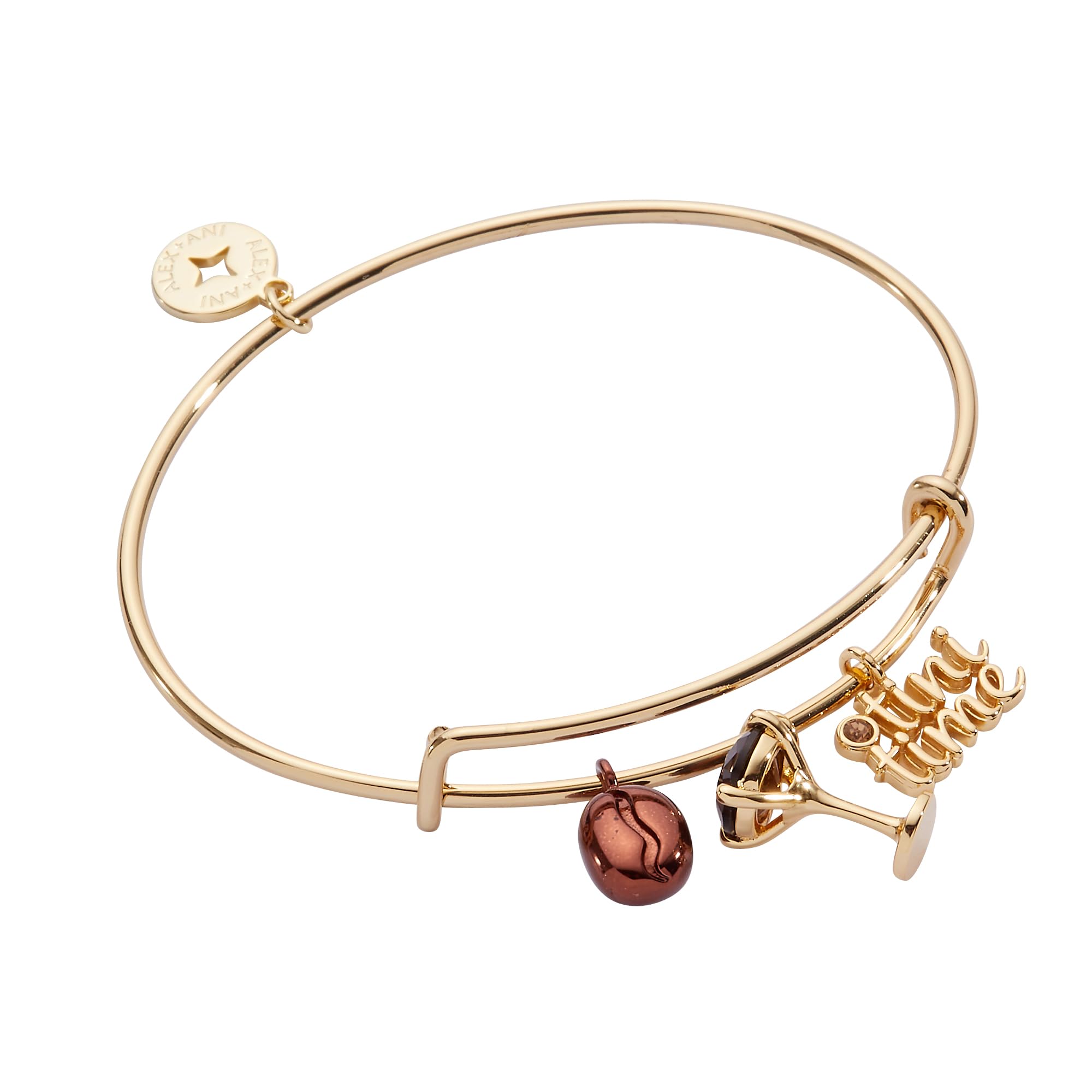 Alex and Ani Espresso Martini Multi Charm Bangle Bracelet, Shiny Gold