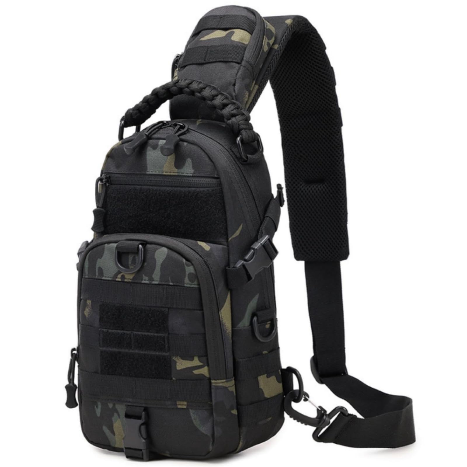 Gexgune Camping Chest Bag Tactical Sports Shoulder Outdoor Fanny Pack Hiking Climbing Cycling Fishing MOLLE System Sling Bags (BCP)