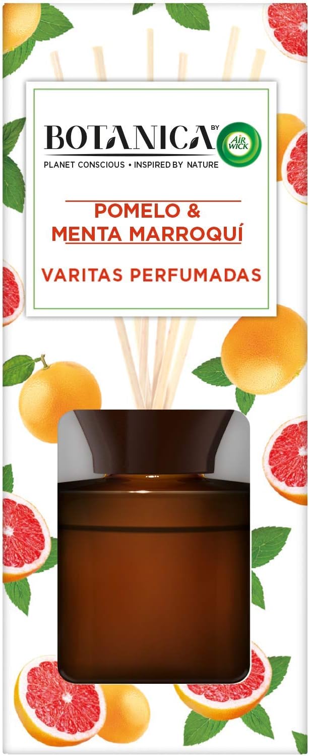 Botanica by Airwick Varitas Perfumadas - Ambientador Mikados, Esencia Para Casa Con Aroma A Pomelo Y Menta Marroquí - 100 ml
